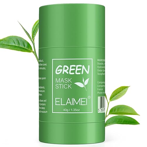 Máscara facial de té verde, mascarilla limpiadora de té verde para cara, máscara exfoliante, elimina puntos negros y control de aceite de limpieza