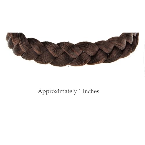 Miniatura 9 de TOECWEGR Diadema trenzada de 3 hebras sintéticas trenzadas para el cabello, diademas elásticas para el cabello trenzado, pieza para el cabello,