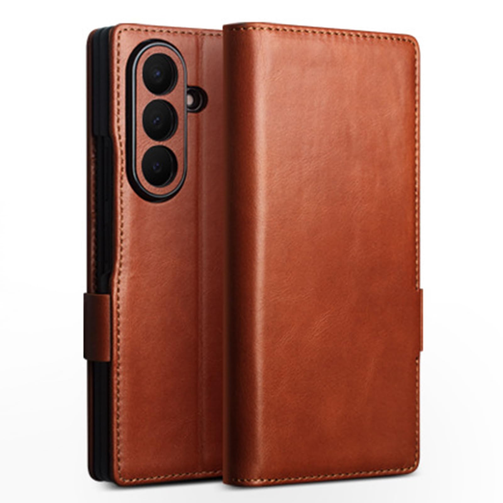 Portafoglio Custodia Per Samsung Galaxy Z Fold 8 Ultra, Vera Pelle Guscio | Porta Carte Chiusura Magnetica Cover Funzione Supporto Anturto Telefono Fotocamera Protezione