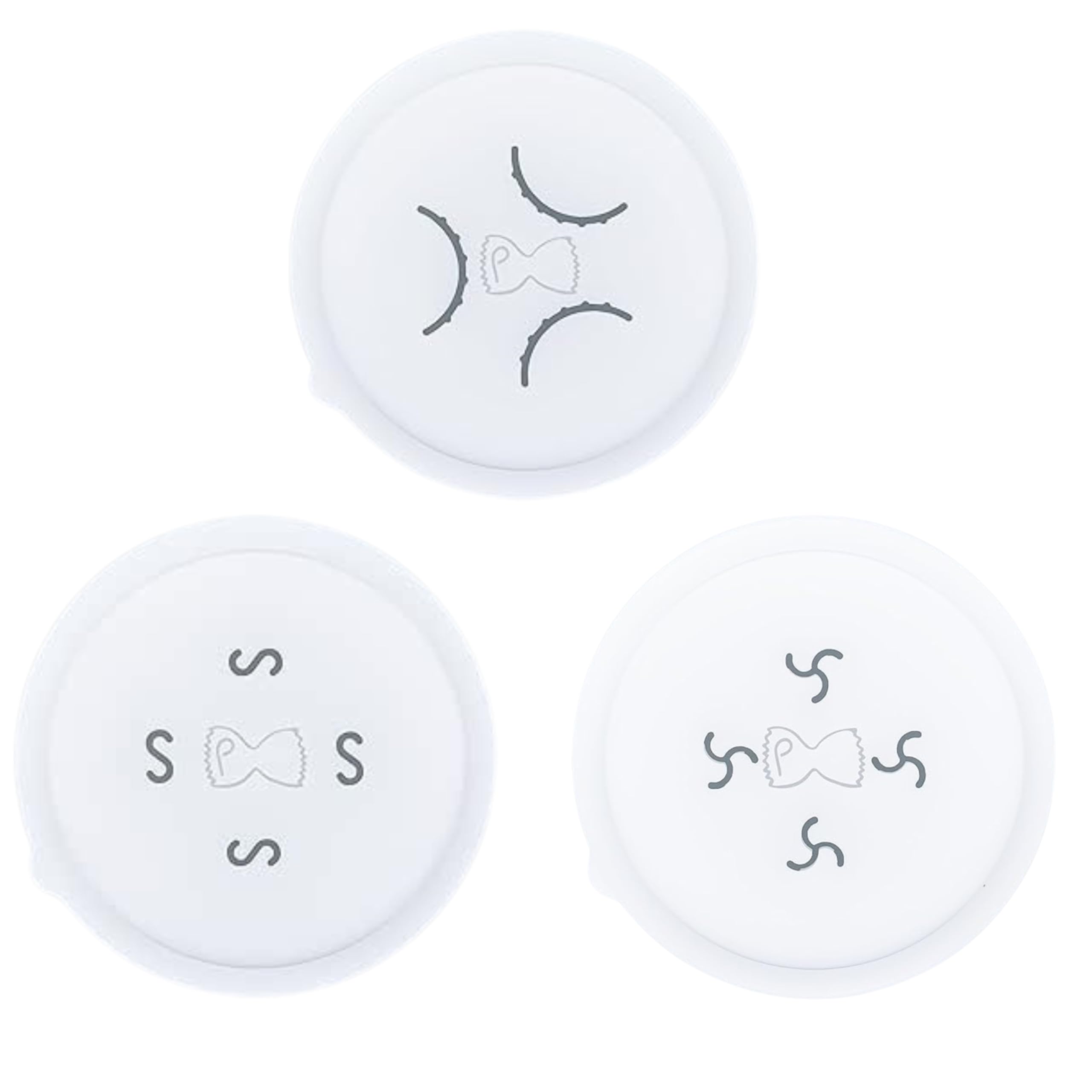 PASTIDEA - Set 3 Trafile in POM Orecchiette Rigate 21 mm, Casarecce, Fusilli A3 Compatibili con Philips Pasta Maker Avance e Serie 7000 – Accessori Originali per Pasta Fresca Artigianale