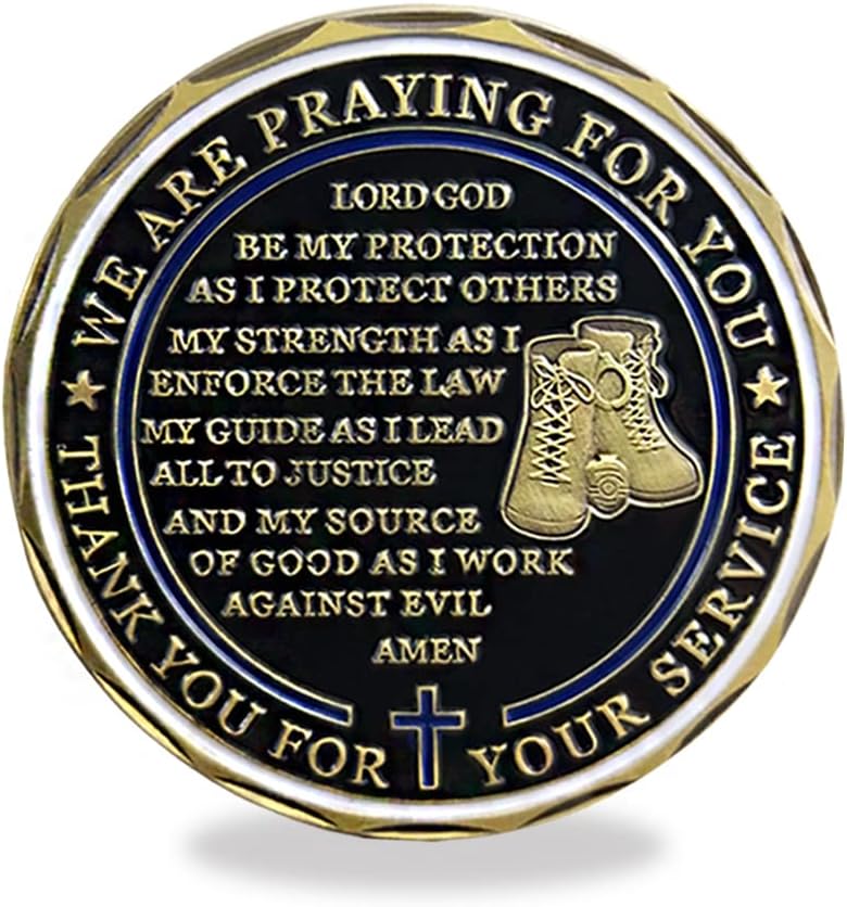 BHealthLife 5 Pcs US Police Challenge Coin Bulk Saint Michael Protect Law Enforcement Policemen Prayer Coins