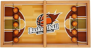 Fast Sling Puck Game, Sling Football/Basketball Shot Board Game, Tabletop Slingshot Hockey Game, Winner Board Games, Parent-Child Interactive Game for Kids Adults Family Party (Basketball)