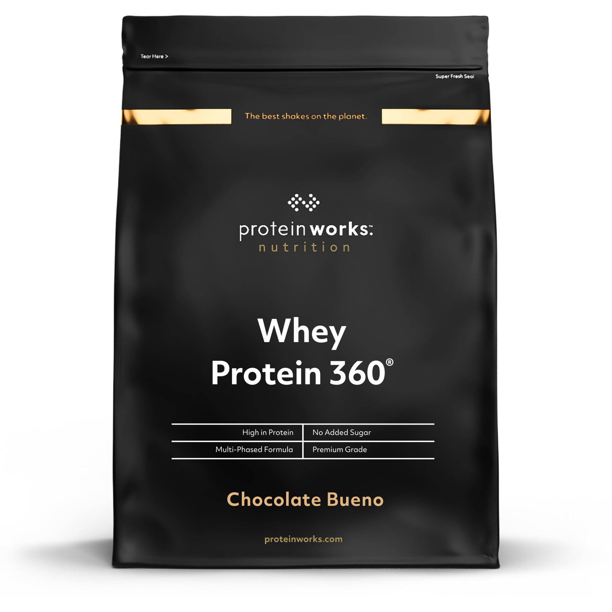 Protein Works - Whey Protein 360 | Premium Whey Shake | Whey Protein Powder Blend | No Added Sugar Protein Shake | 40 Servings | Chocolate Bueno | 1.2kg (40 Shakes)
