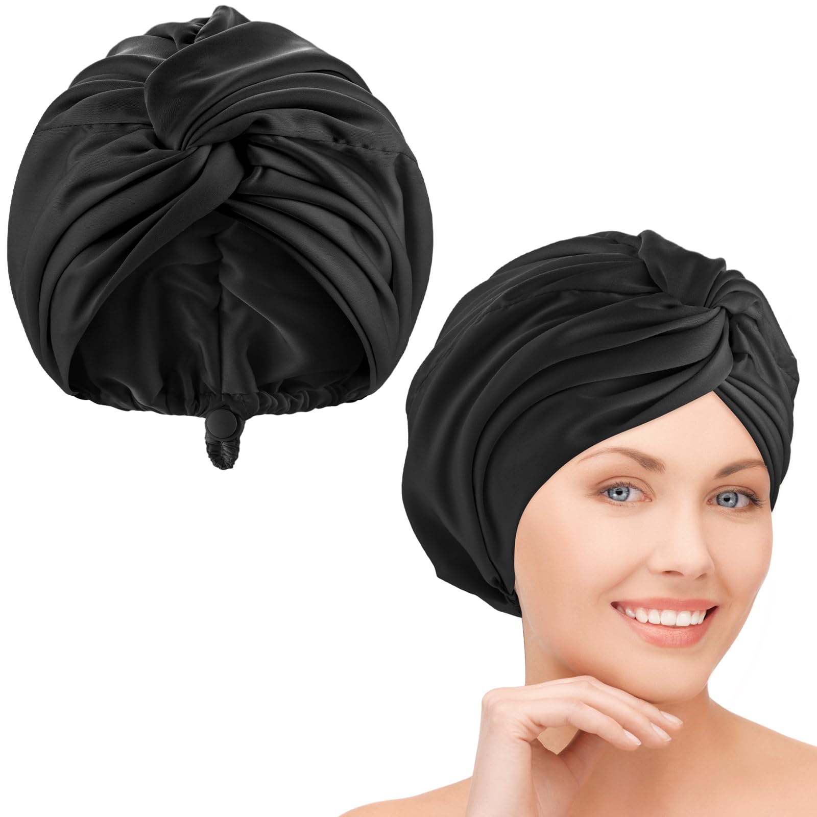 WY LIGHTING LEVEL Gorro de seda para dormir de seda, gorro de pelo para dormir de satén, transpirable, ajustable