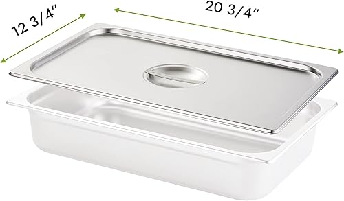 Miniatura 2 de Paquete de 6 tapas de sartén de hotel de tamaño completo, acero inoxidable sólido para mesa de vapor, catering, tapa de sartén de alimentos con asa