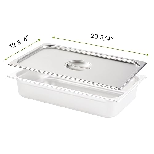 Miniatura 2 de Paquete de 6 tapas de sartén de hotel de tamaño completo, acero inoxidable sólido para mesa de vapor, catering, tapa de sartén de alimentos con asa