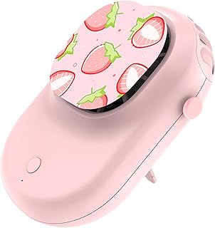 Mini ventilador de cuello colgante manos libres, 3 velocidades, recargable, portátil, para viajes al aire libre, camping, color rosa