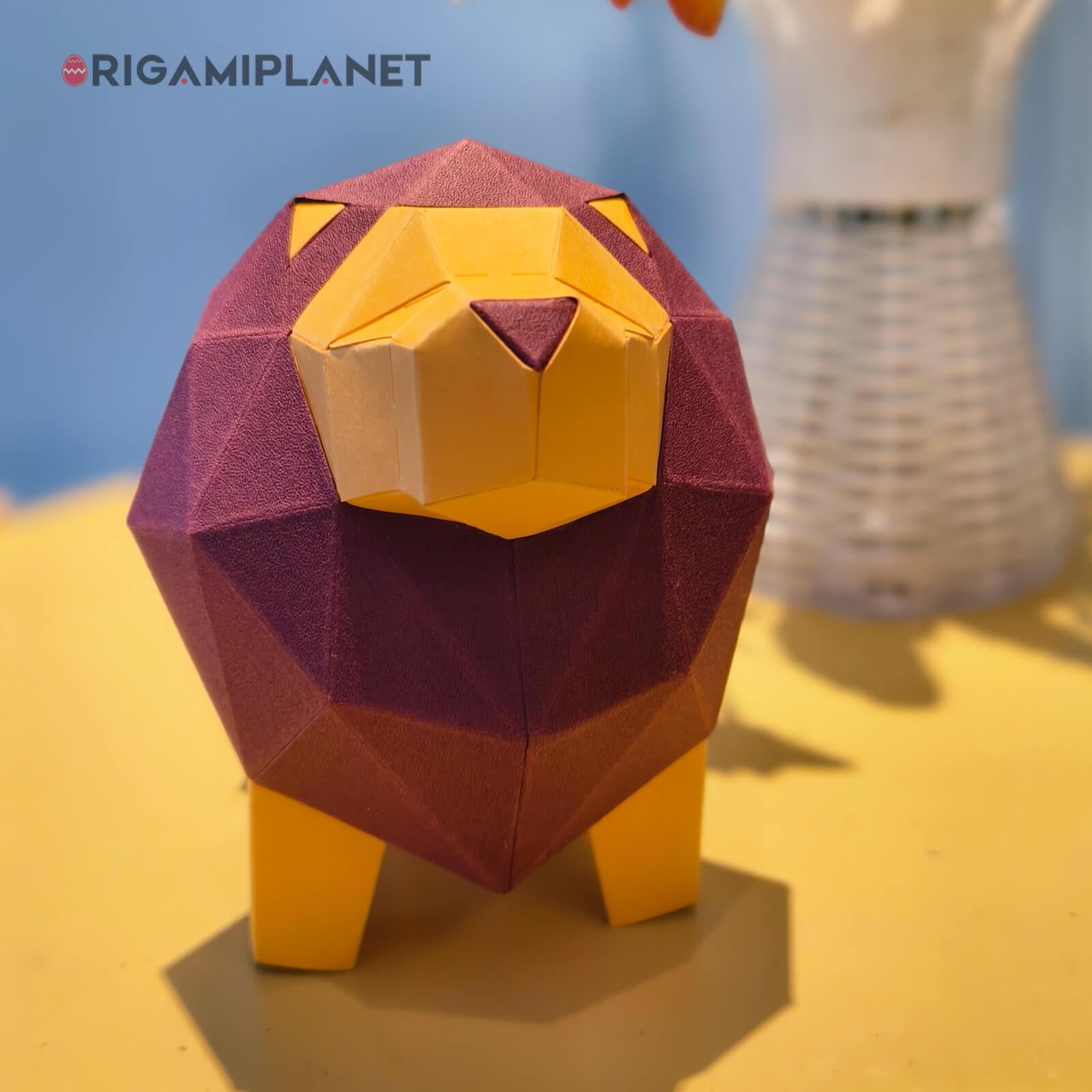 Amazon.co.jp: ORIGAMIPLANET Lion 小獅子立体折り紙ペーパークラフト