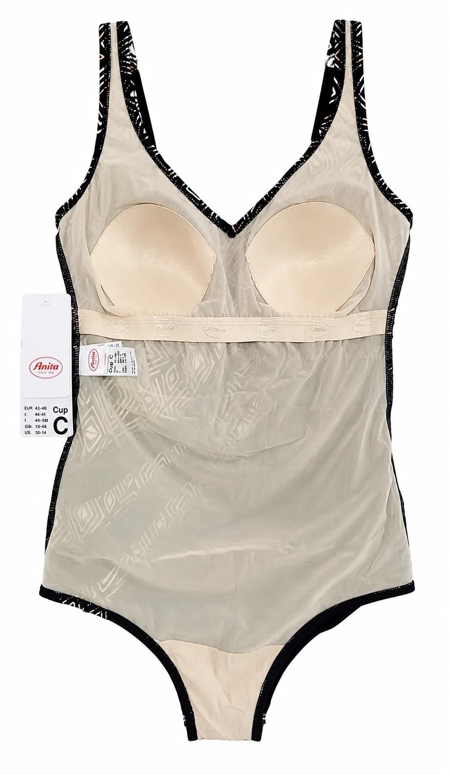Anita Costume Mare Donna Intero Modellante Effetto Snellente Senza Ferretto Coppa Preformata Luella 7317 Nero e Oro EU 80 C - 4 C - (44)