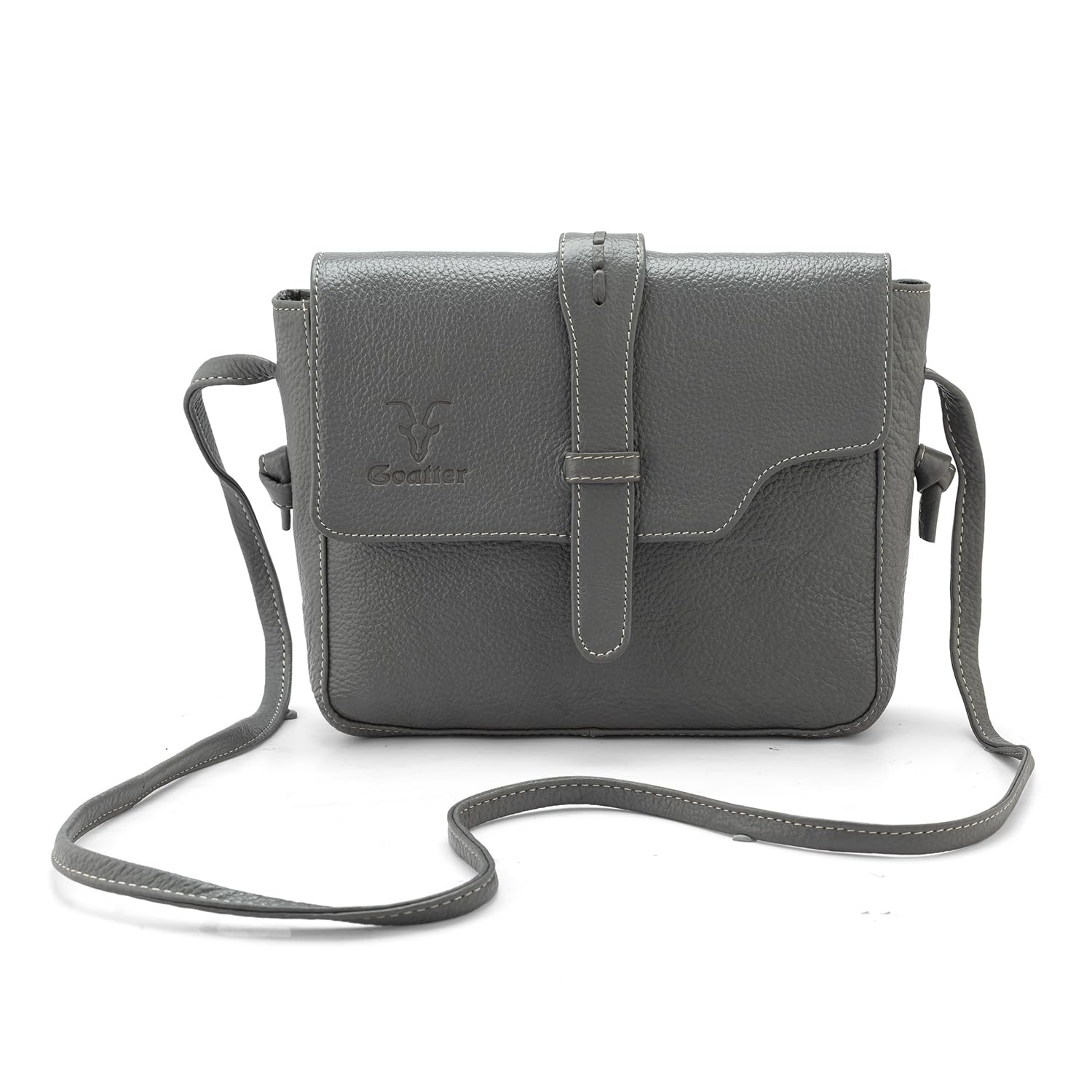 Goatter Genuine Leather Sling Cross-Body Bag For Girls And Womens (Grey) (B0D26DDPVH) Amazon Price History, Amazon Price Tracker