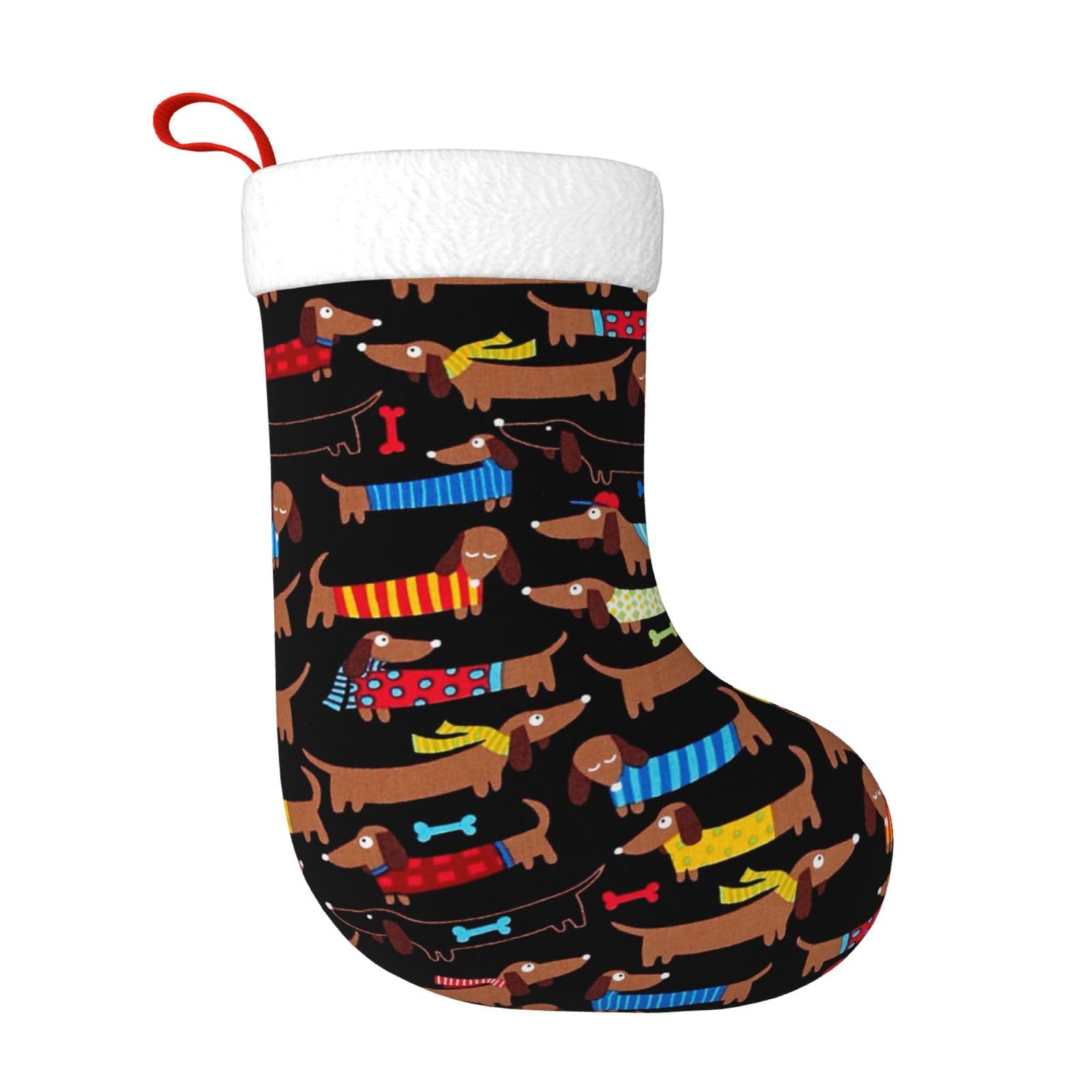 Faduni Unisex Kids I Love My Dog Dachshunds Christmas Stockings Xmas Fireplace Hanging Stockings Decoration Stockings For Christmas Decoration
