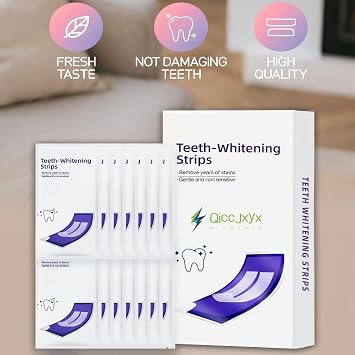 14-Day Whitening Stripst,Sensitive Teeth Whitener,Mild and Non-irritating,Deep Stains Removal,Nstant Teeth Whitening Without The Harm,Peroxide Free(28PCS)