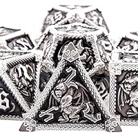 SIQUK Dados de metal de 7 troqueles para dados poliédricos DND