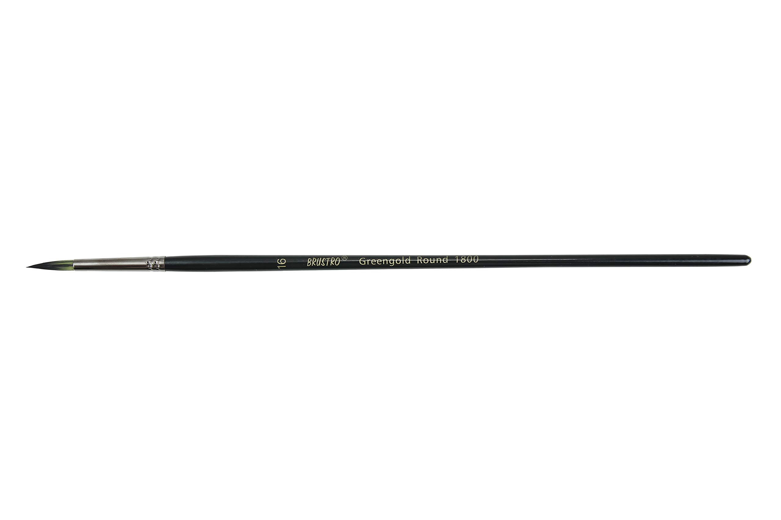 Brustro Artists Greengold Acrylic Brush Round Series 1800 - Size - 16 | Ideal for Oil, Acrylic Painting on Paper, Canvas, Fine Art Students and Professional. 1
