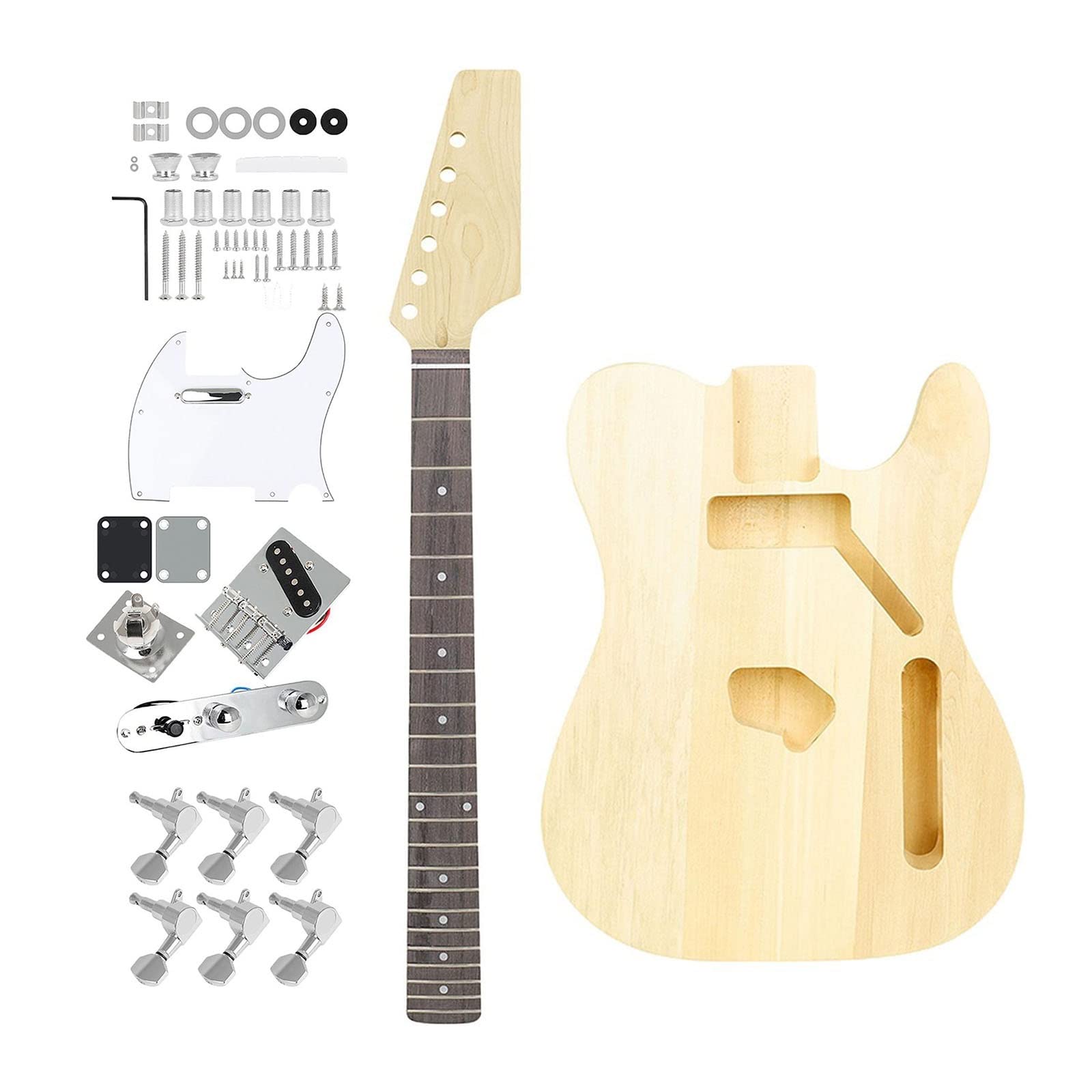 Profesjonalny zestaw do gitary elektrycznej Niezmontowany zestaw do samodzielnego montażu gitary elektrycznej ze wszystkimi akcesoriami Zestaw gitarowy DIY