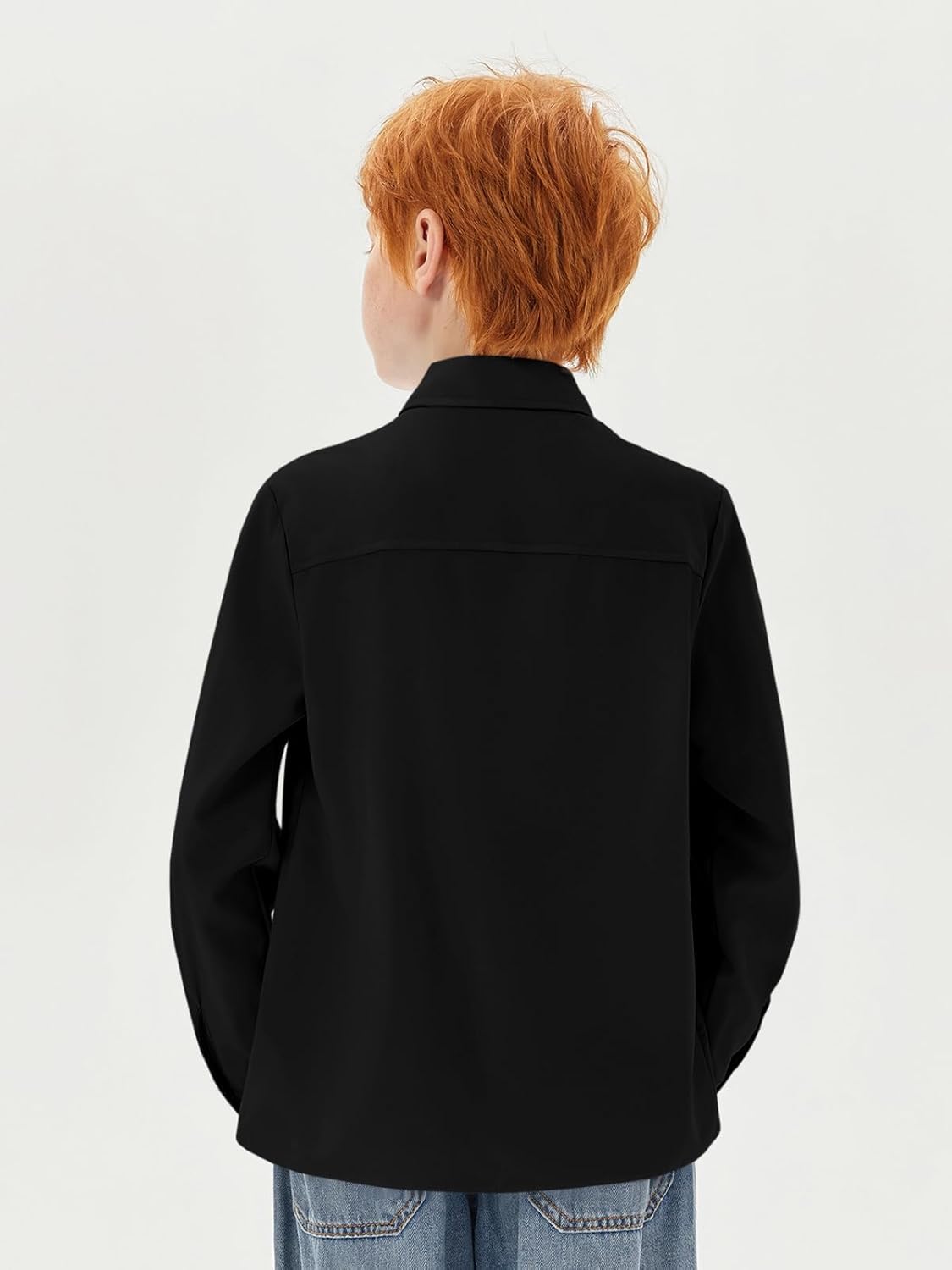 Boys Long Sleeve Dress Shirts Kids Classic Collared Button-Down Shirt School Uniform Shirts 5-14 Years - Image 5