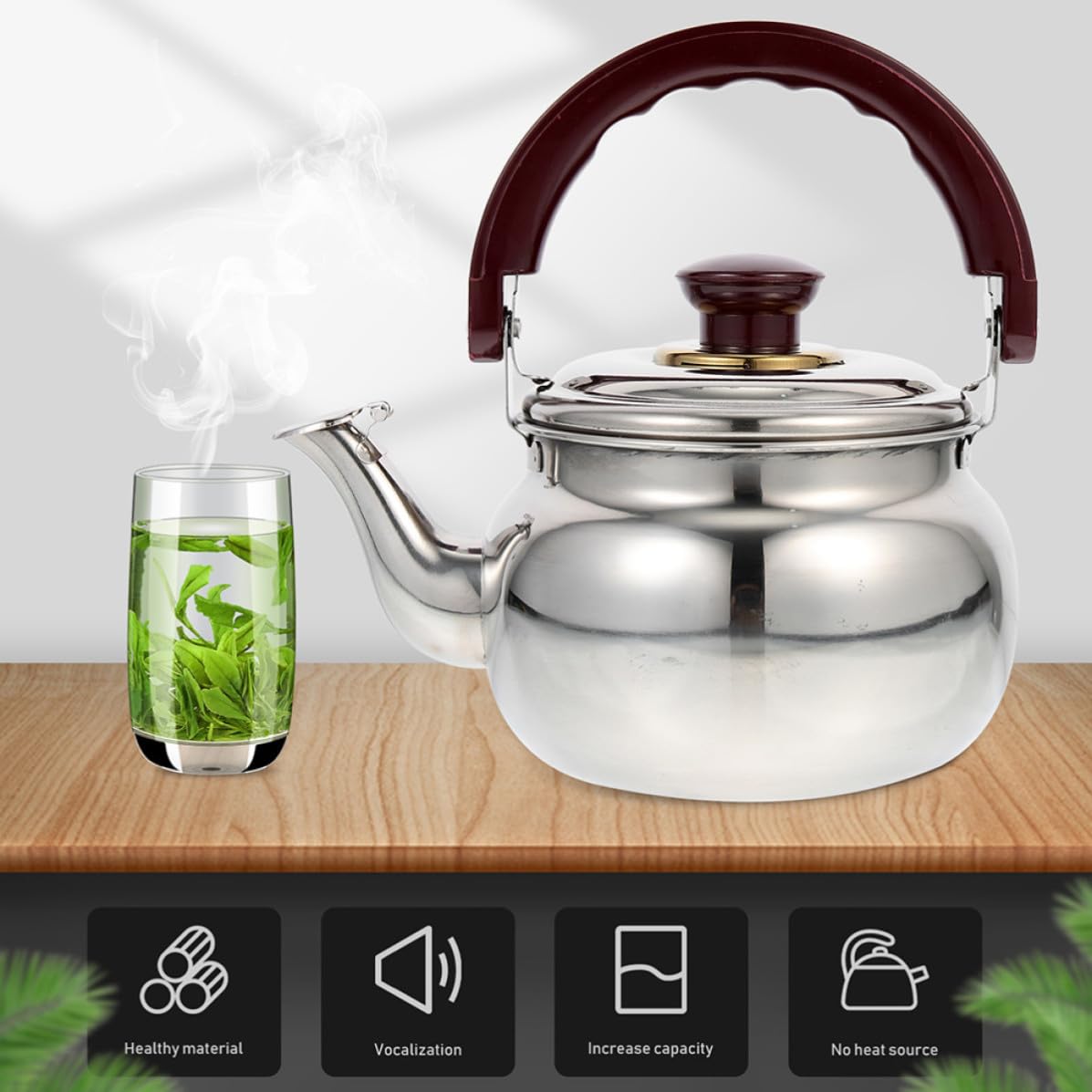 Hervidor de Agua Silbante de Acero Inoxidable para Cocina