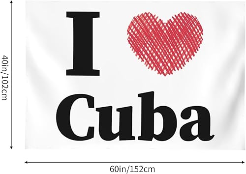 Miniatura 7 de IMEEGIEN Tapiz con texto en inglés "I Love Cuba" para colgar en la pared, 60 x 40 pulgadas, decoración del hogar para dormitorio, sala de estar,