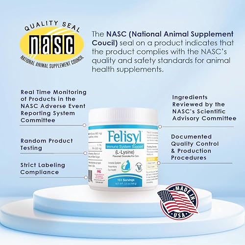 Miniatura 5 de Felisyl - Gránulos de apoyo para el sistema inmunológico (L-lisina) para gatos 3.5 oz (100 g)