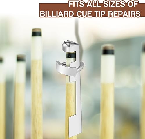 Miniatura 6 de Funrous 3 piezas de abrazadera para taco de billar Palos de billar Abrazadera de punta de acero inoxidable Kit de reparación para puntas de mesa de