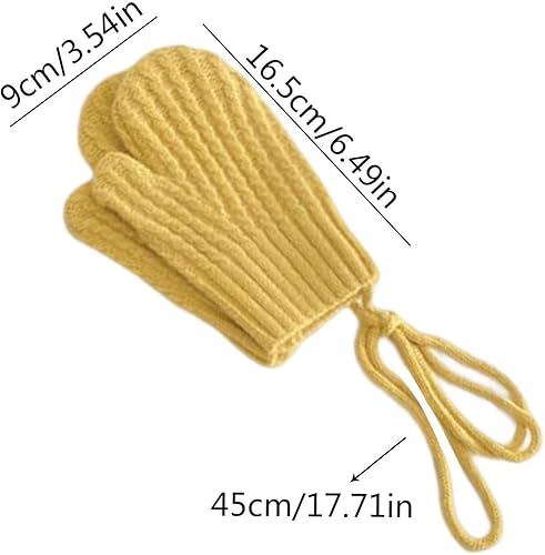 Miniatura 4 de Yimin Toddler Mitten String - Toddler Mittens with String Kids Warm Winter Full Finger Gloves Baby Thick Fleece Lined for Kid