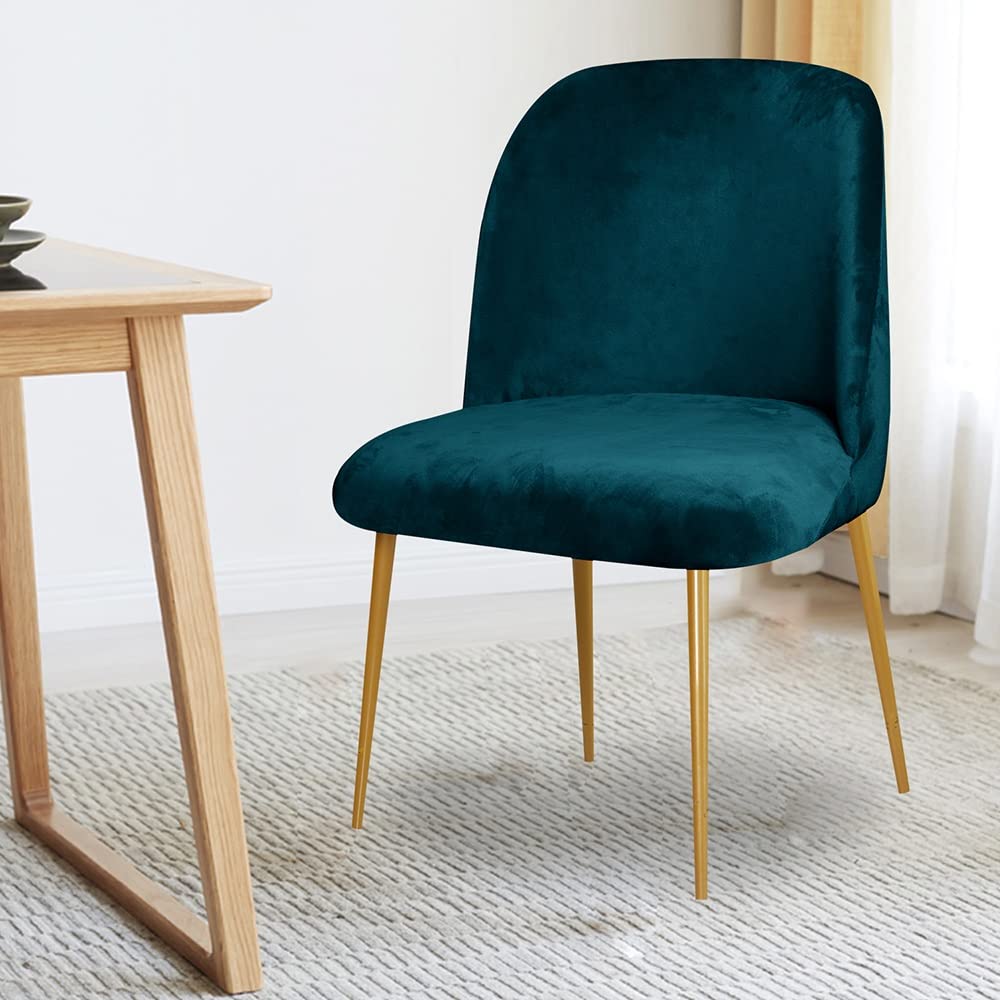 Générique Velours Housse De Chaise Arc De Coquille 1/2/4/6 Pieces Housse De De Chaise Scandinave De Salle À Manger Gris Couvre De Chaise Extensible sans Accoudoirs pour Mariage Hôtel, Restaurant