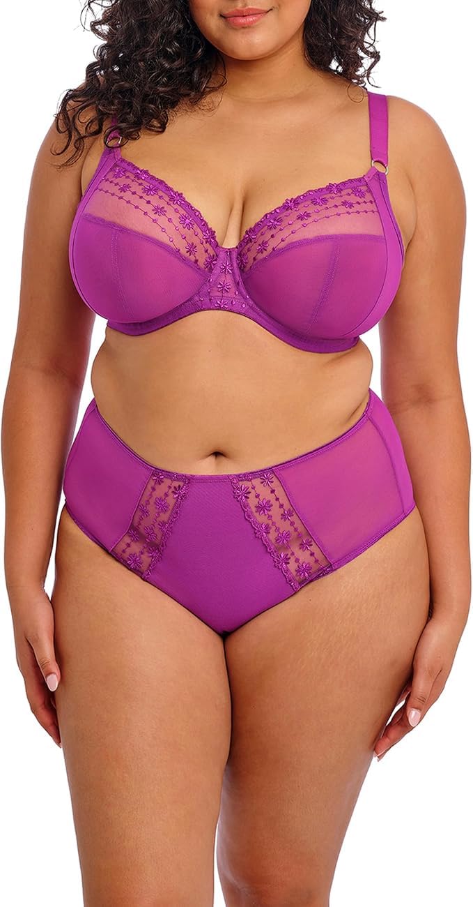 Elomi Women's Matilda Full Coverage Brief Bikini Style Underwear, Hollyhock, 4XL Plus