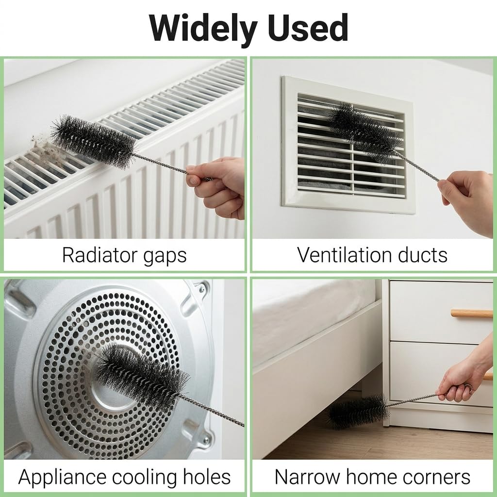 Brosse Métallique 40mm Acier Inoxydable Kit Ramonage Flexible pour Nettoyage Conduits Fumée Chaudière Poêle Granulés