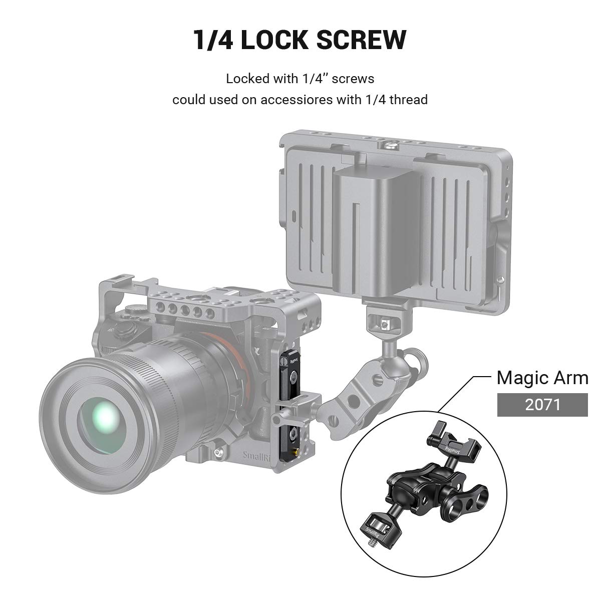 SMALLRIG NATO Rail (70mm) con Perni di Sicurezza - 2483B