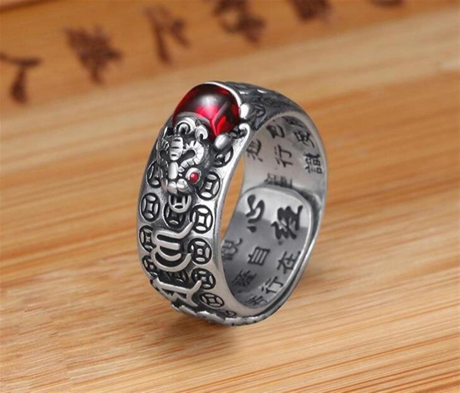 Feng Shui Anneau réglable Amulet Anneau Chanceux Mantra Protection de Protection Anneau Richesse