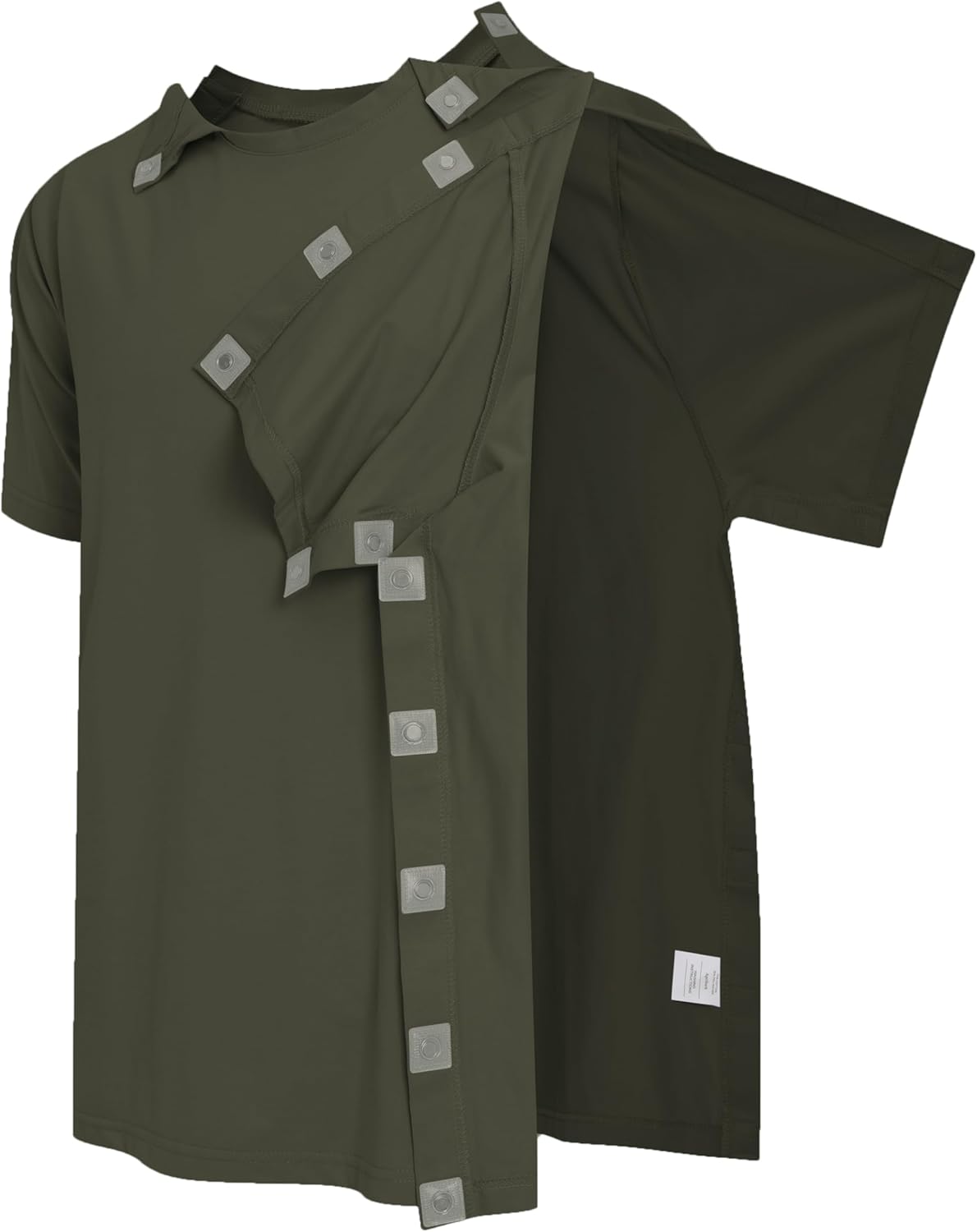 Post Shoulder Surgery Recovery Shirt with Magnetic Buttons for Women Crew Neck Tear Away Shirts for Shoulder Surgery for Men - Image 2