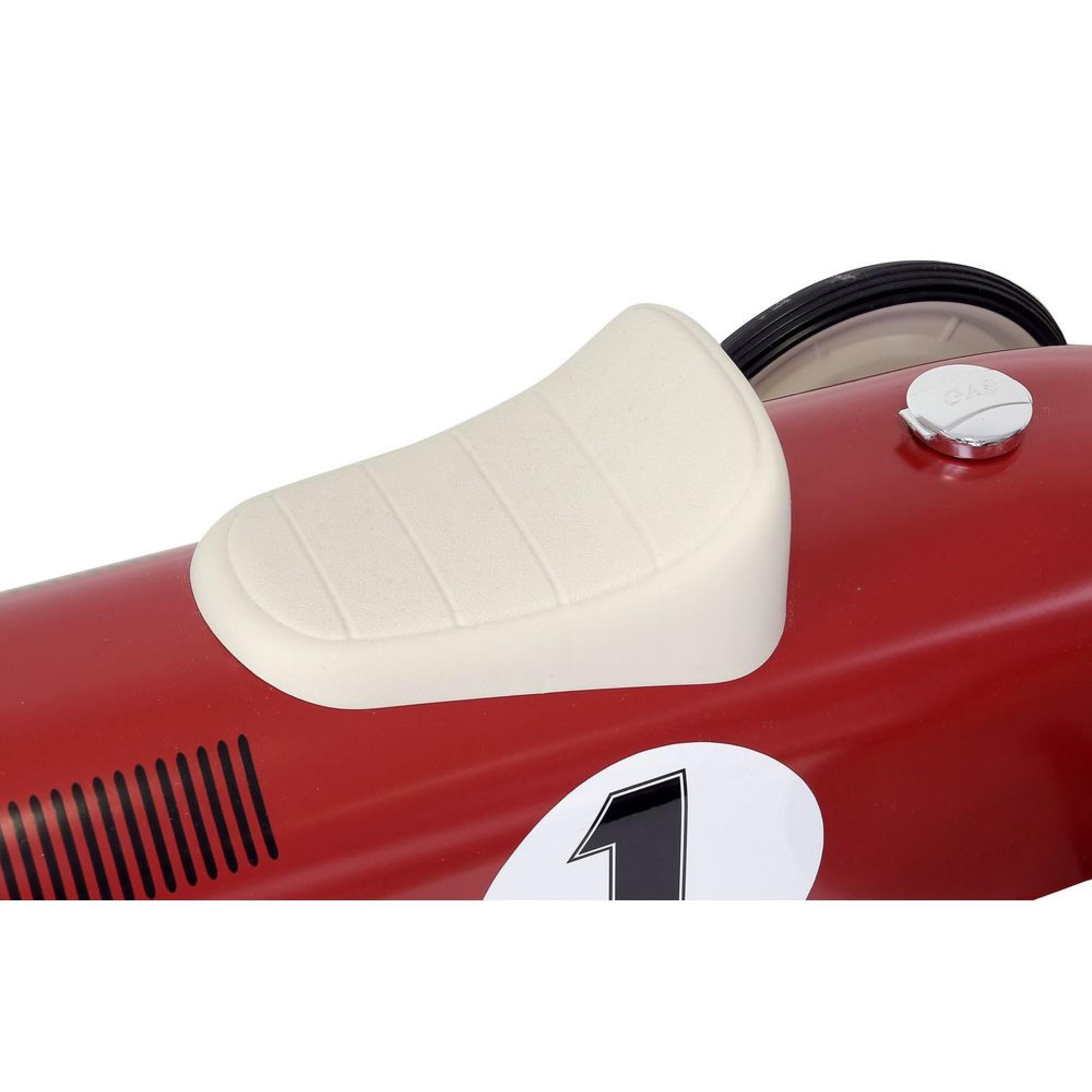 Vilac - Rutschauto Vintage Rot und Creme aus Metall – neue Räder & Sitzfläche cremeweiß raffiniert – Spielzeug für Kleinkinder – originelle Geschenkidee für den ersten Geburtstag ab 18 Monaten – 1049S