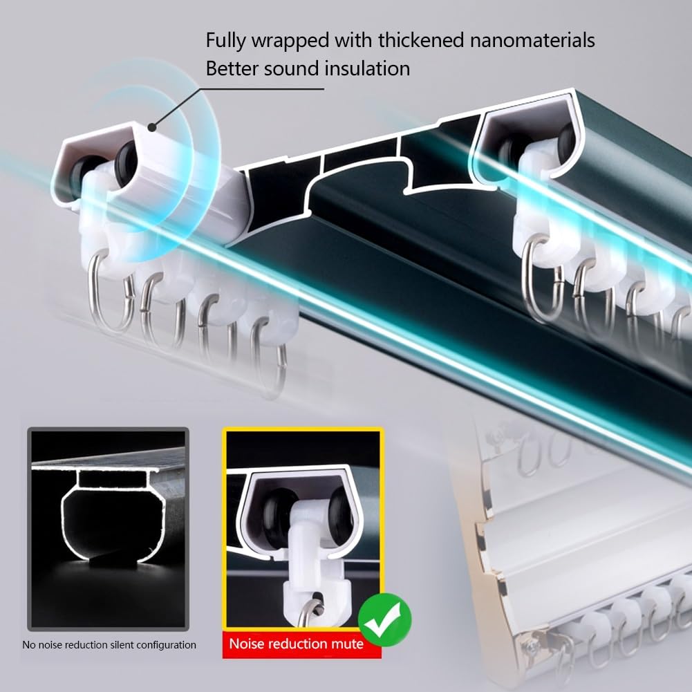 Generico Binario Regolabile in Alluminio per Tenda da Doccia, Doppio Binario a soffitto da 1 m a 10 m, Perfetto per divisori di Ambienti in Bagno e Soggiorno, Soluzione Resistente, Elegante e salvasp