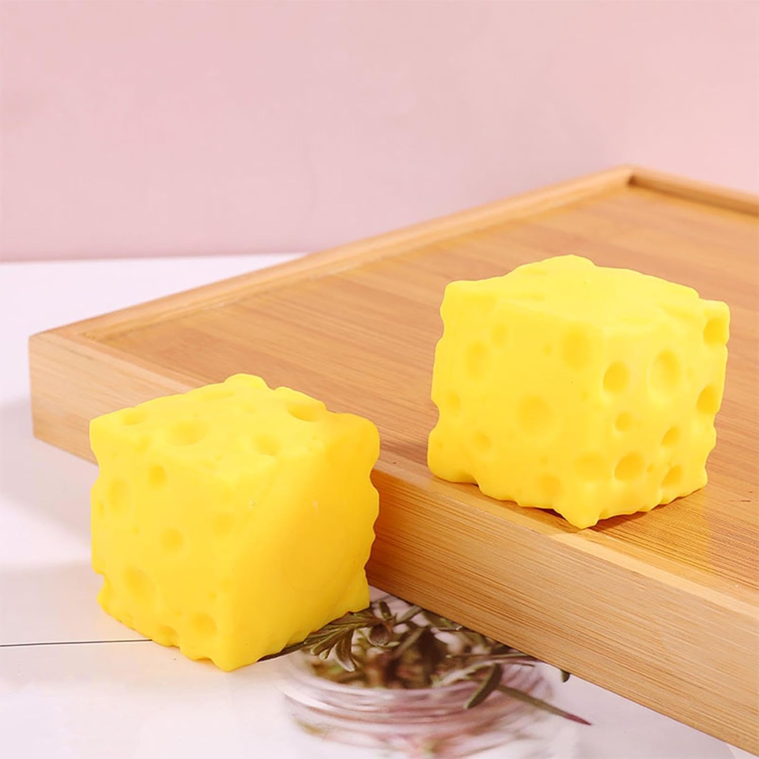 Yellow Cheese Squeeze Toy, Easy Sqweezy Super Cheesy, Soft Novelty Toy, Rebounding Sensory,Help for Relax,Focus, Sensory Cheese for & Adults, Food Theme Cheeses Cubes,Stress Relief Balls for Adults