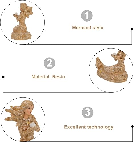 Miniatura 6 de POPETPOP Decoración de escritorio, estatua de sirena, miniatura y acuario, decoración de estanterías