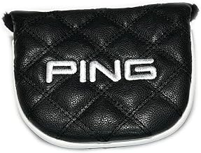 Universal Quilted Premium Leather Black Mallet Round Putter Headcover, Magnet Closure