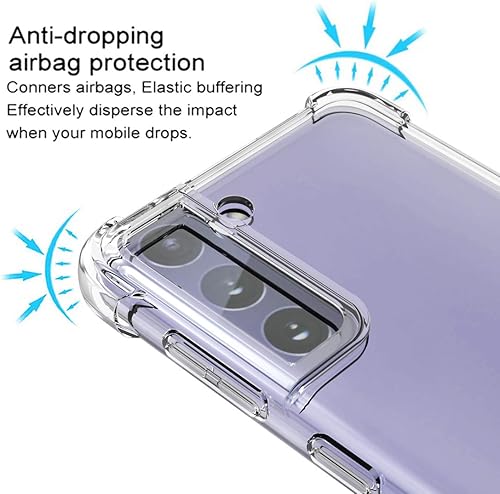 Miniatura 5 de Osophter para Galaxy S21 Plus, funda para Samsung S21 Plus, transparente, esquinas reforzadas, TPU, absorción de golpes, flexible, para Samsung