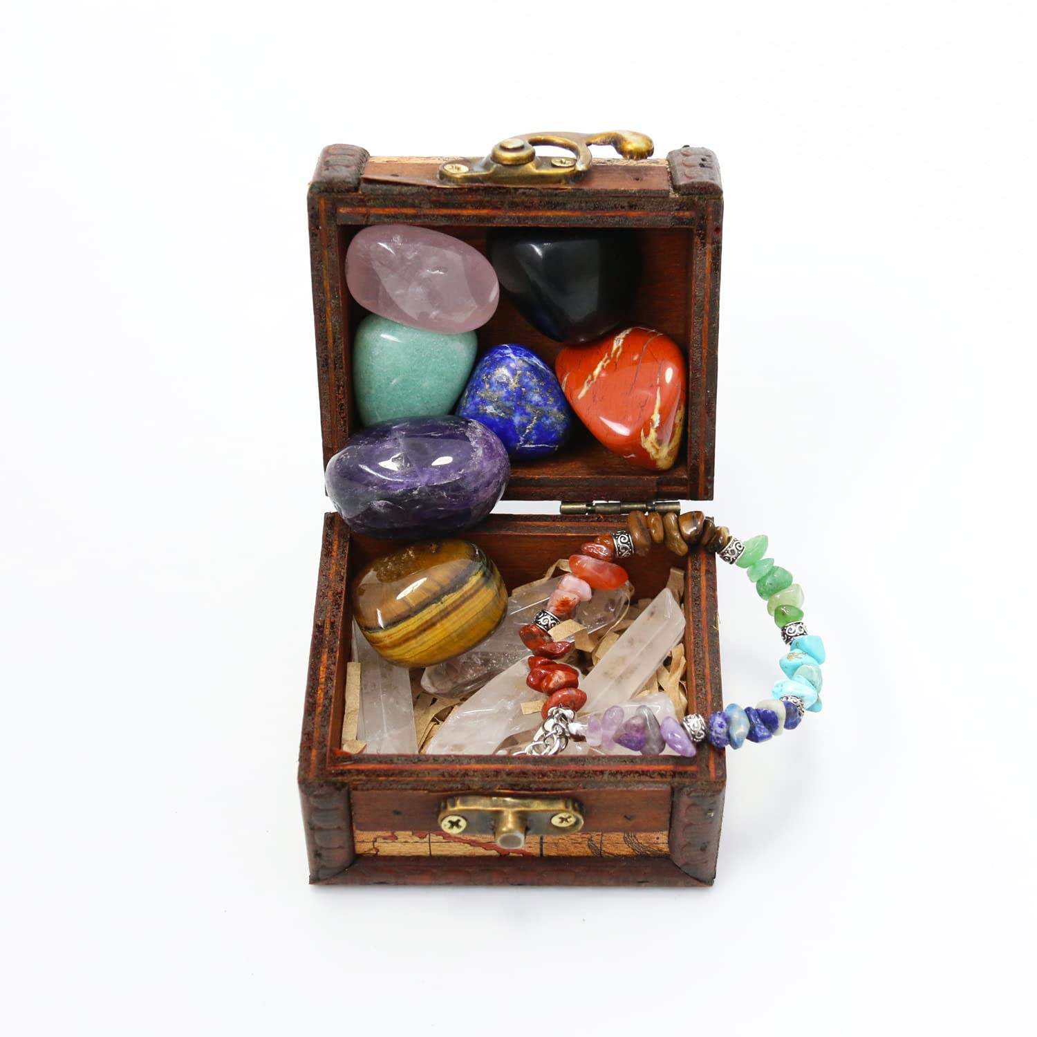 Amazon.com: Crystals and Healing Stones Set in Wooden Display Box