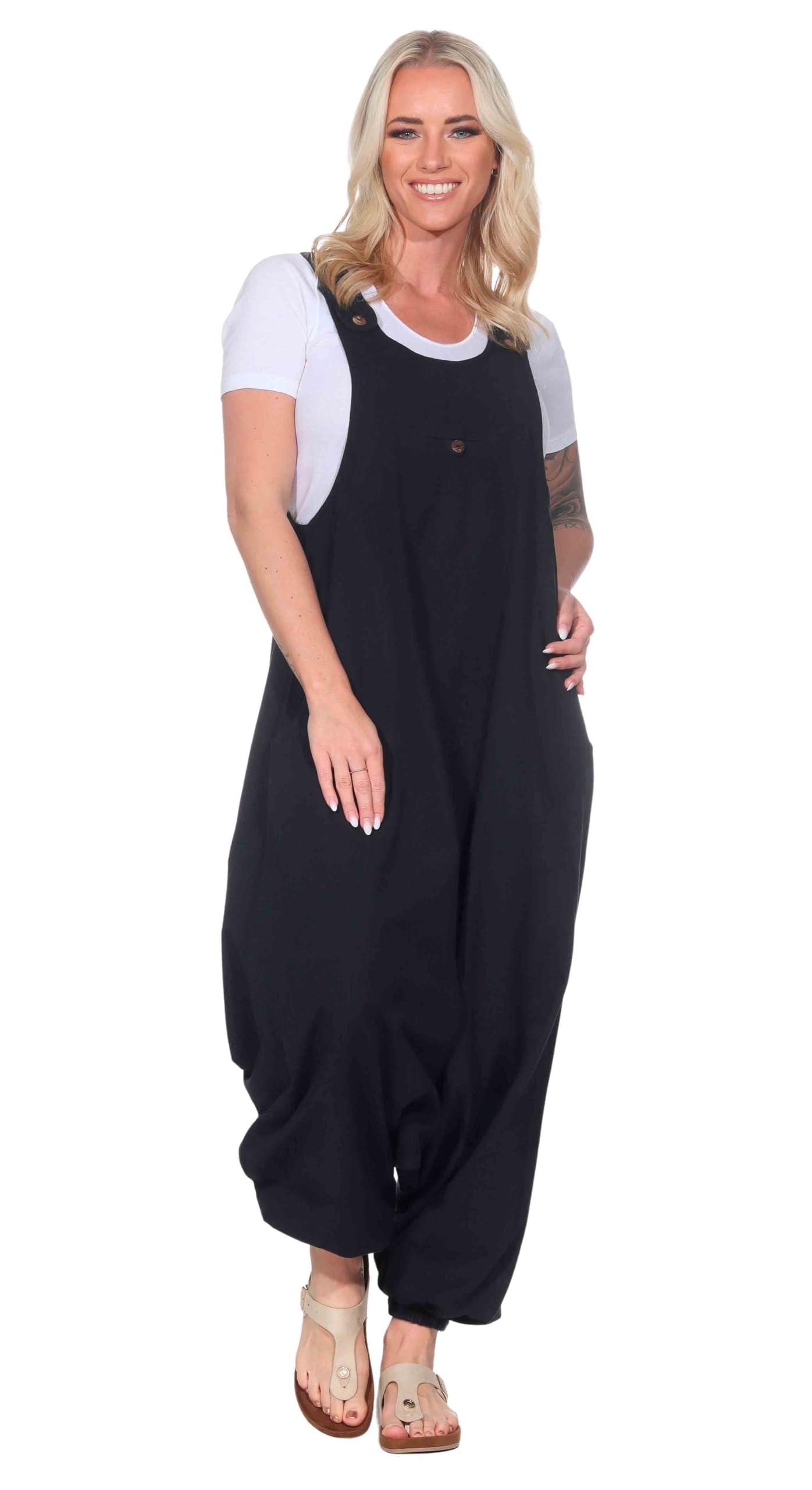 Kunst und Magie Hippie Latzhose Haremshose Hose Psy Goa 70er Overall