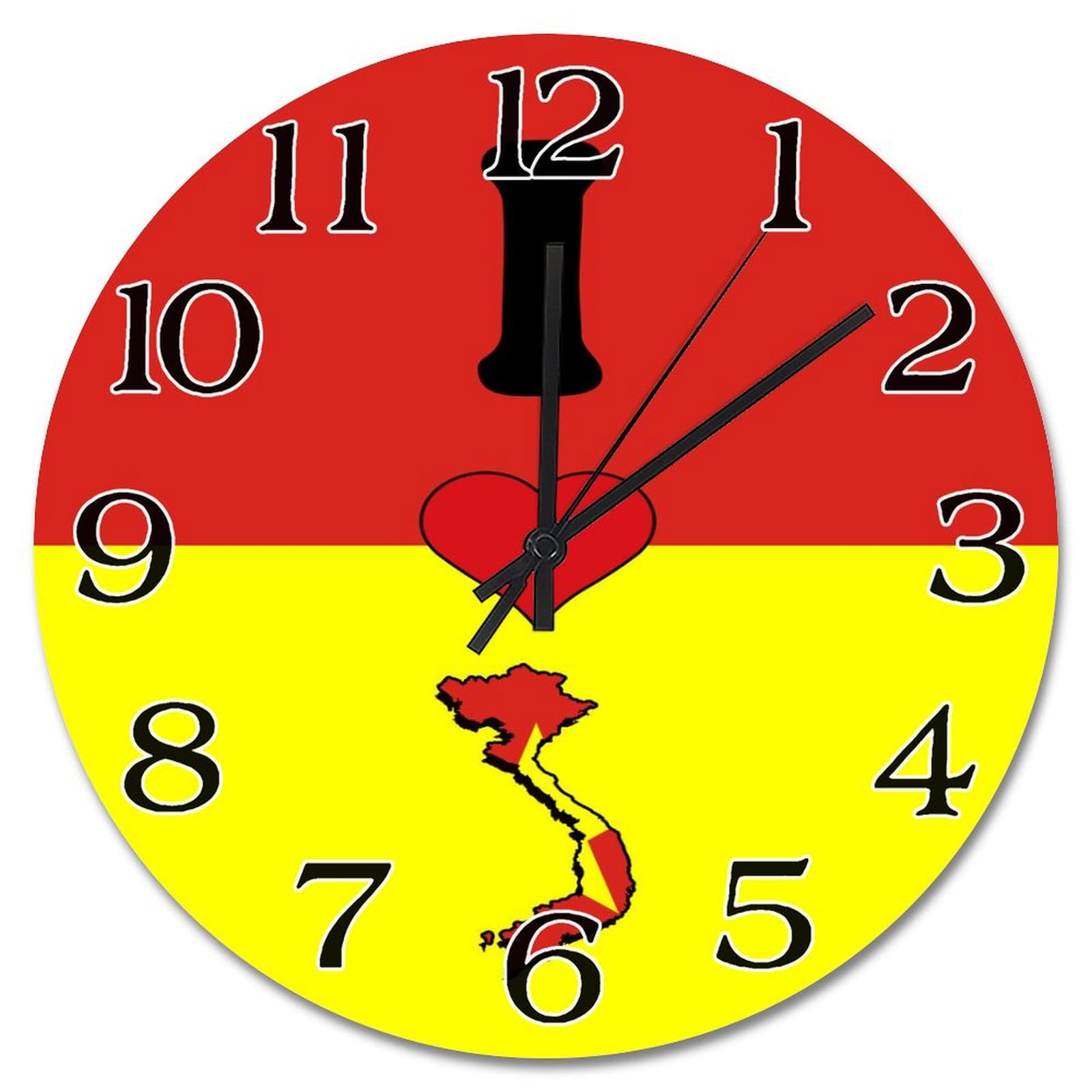 Grande horloge murale en bois Vietnam, décoration murale 38 cm pour grand salon