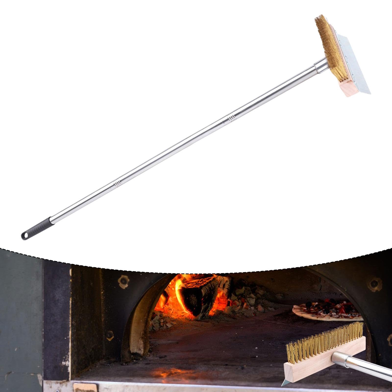 Cepillo para Horno de Pizza con Cerdas de Cobre para Uso Comercial – Accesorio – Cepillo Multifuncional para Limpieza de Parrillas, 1,2 m
