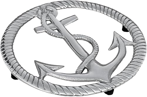 Salvamanteles de anclaje y cuerda de metal fundido para sartén caliente, antideslizante, resistente al calor, soporte rústico para platos calientes