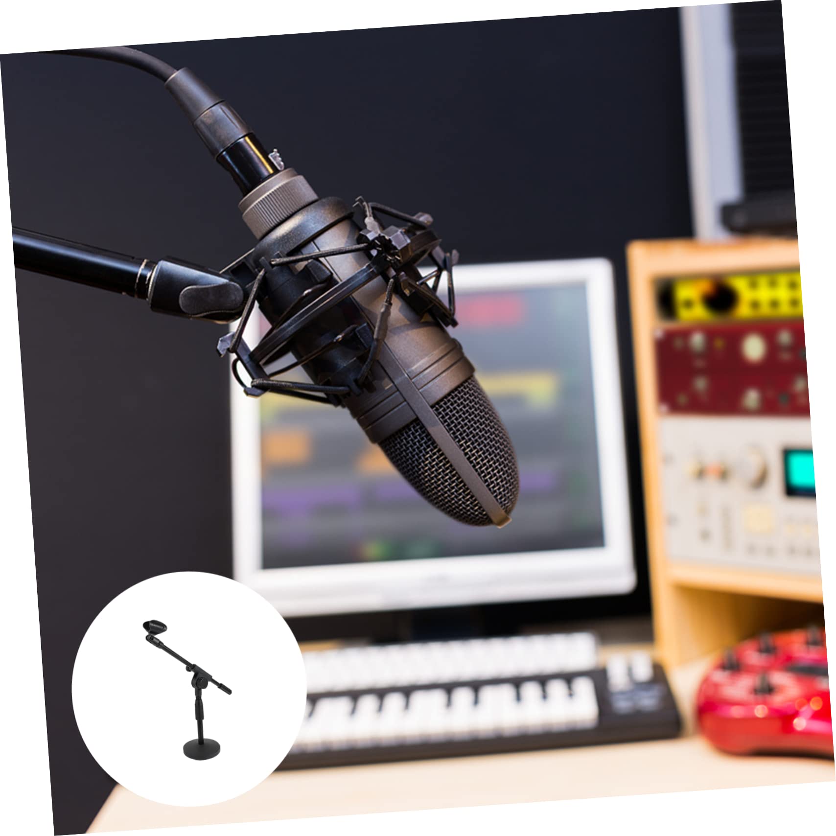 Mikrofon Ständer Tischmikrofonständer Querträgerfähig Gewichts Scheibenmikrofonständer Standmikrofon Pc Höhenverstellbar Konferenz Live Chats