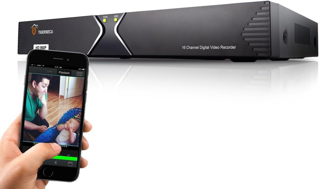 TIGERSECU AHD 960P 16-Channel Video Security Camera DVR System (Cameras and Hard Drive Not Included)