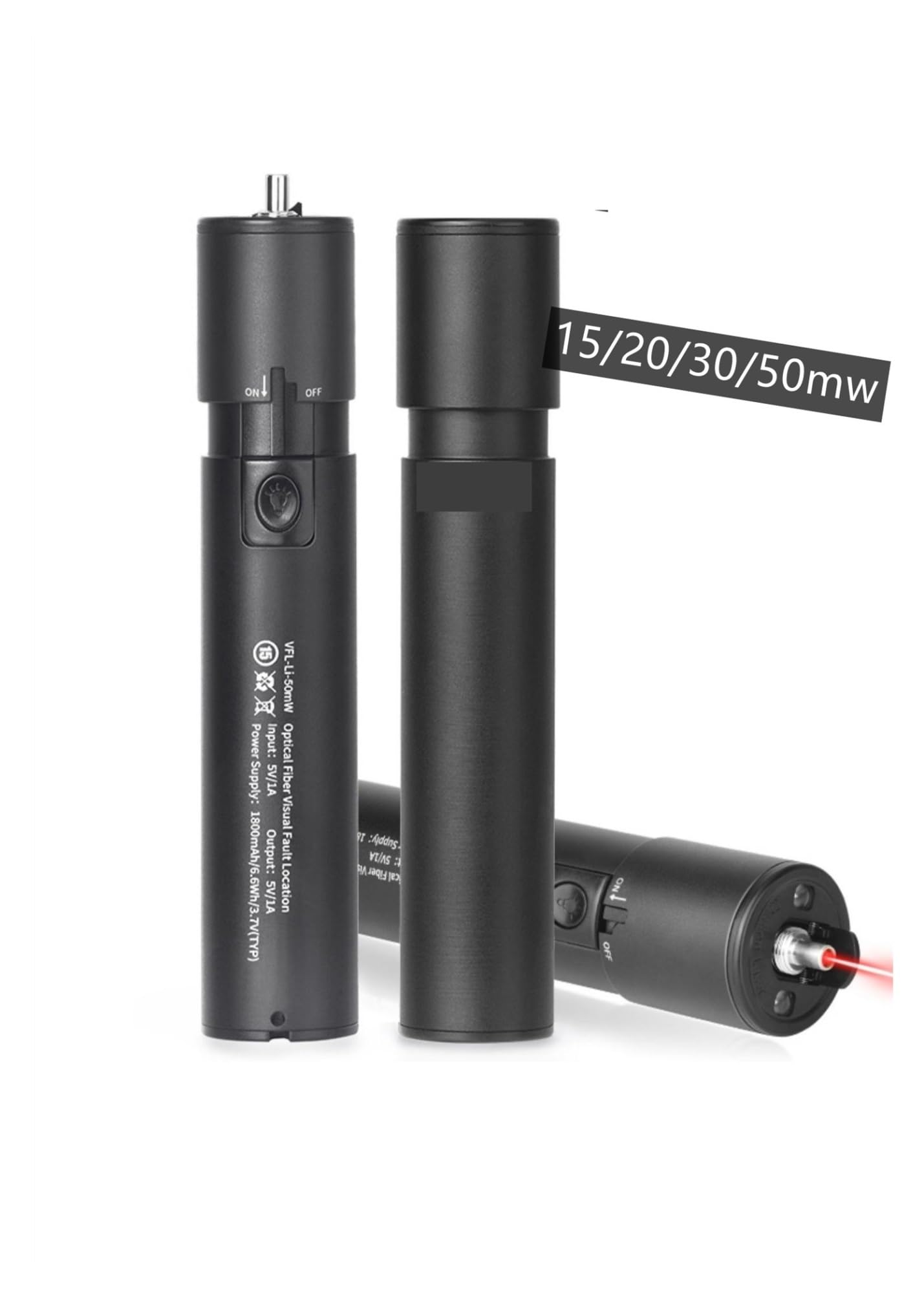 Compteur de lumière à Fibre Optique Testeurs de Stylo à lumière Rouge à Fibre Optique, localisateur de défaut visuel 15/20/30/50 MW, testeur de câble à Fibre Optique VFL(30mw)