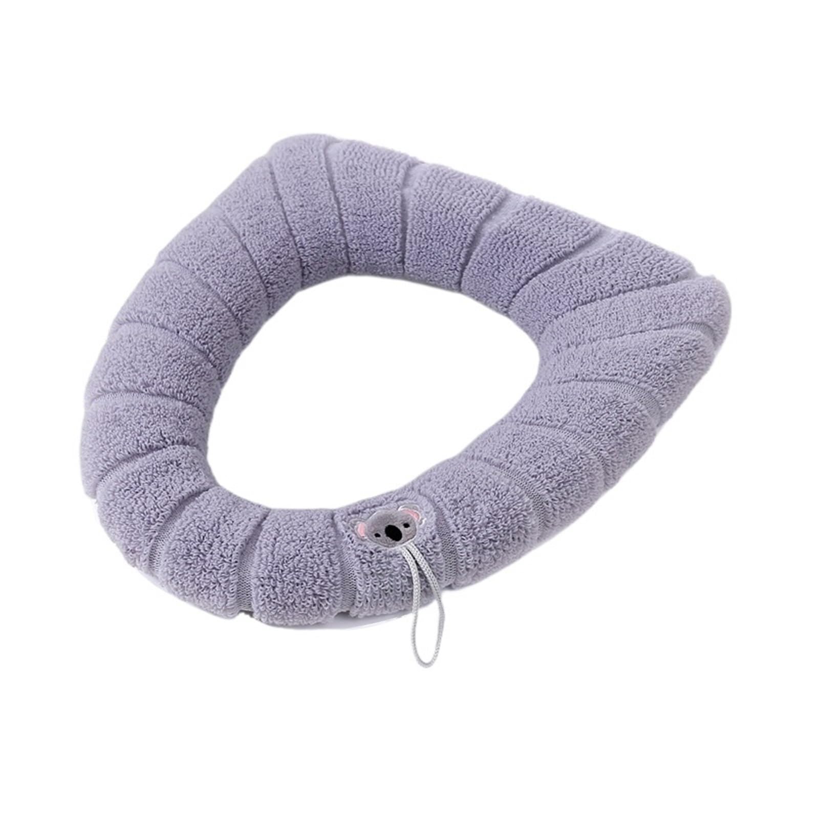 PADGCNOR Soft Toilet Seat Cushion Universal Bathroom Toilet Seat Cushion, Soft Pad, Closestool Lid, Warm Mat, Washable, Comfortable, Skin-Friendly, Winter(Gray With Handle)