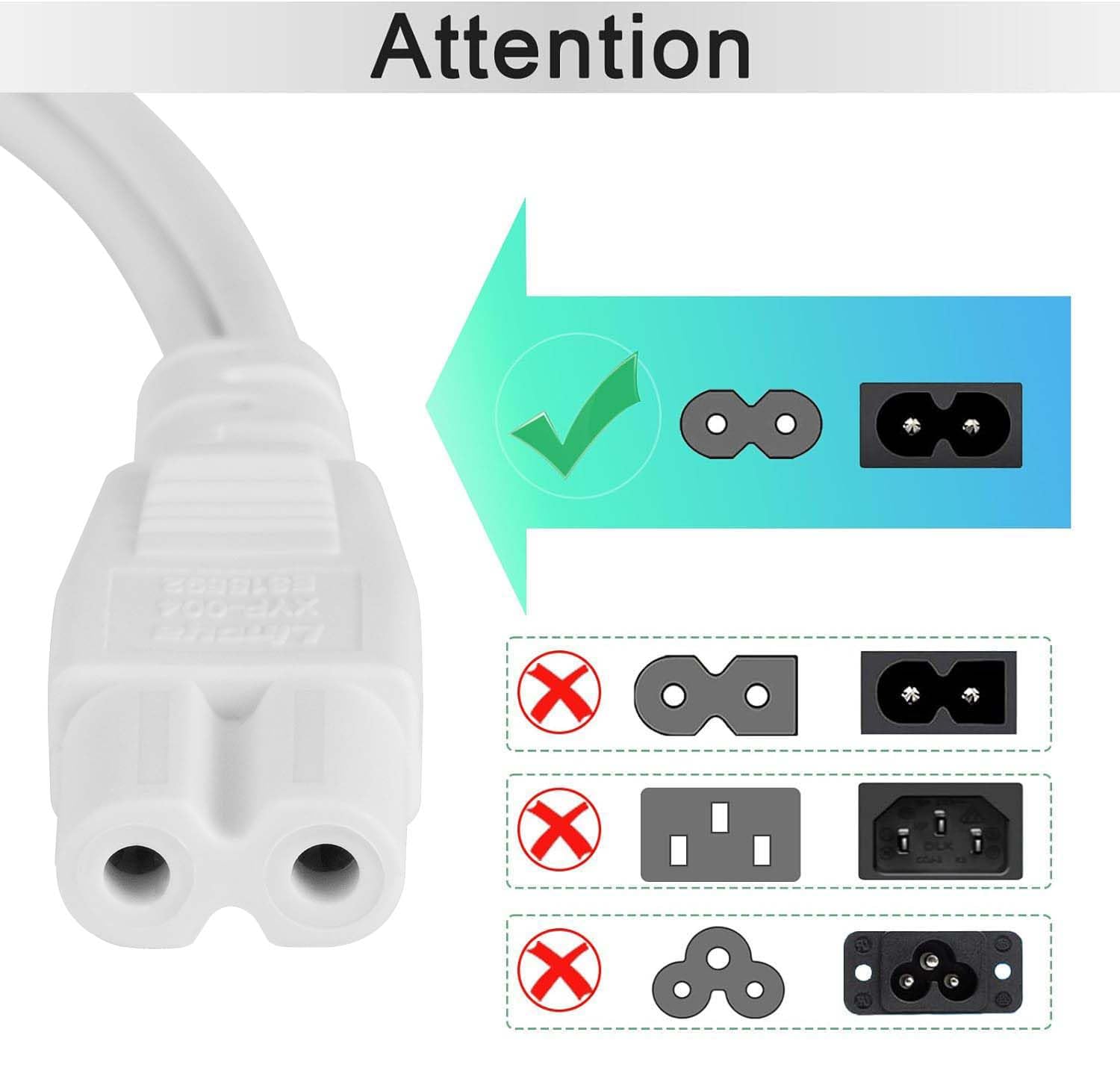 Amazon | NEMA 1-15P - IEC320 C7 電源ケーブル PS5 & PS4用 2プロング