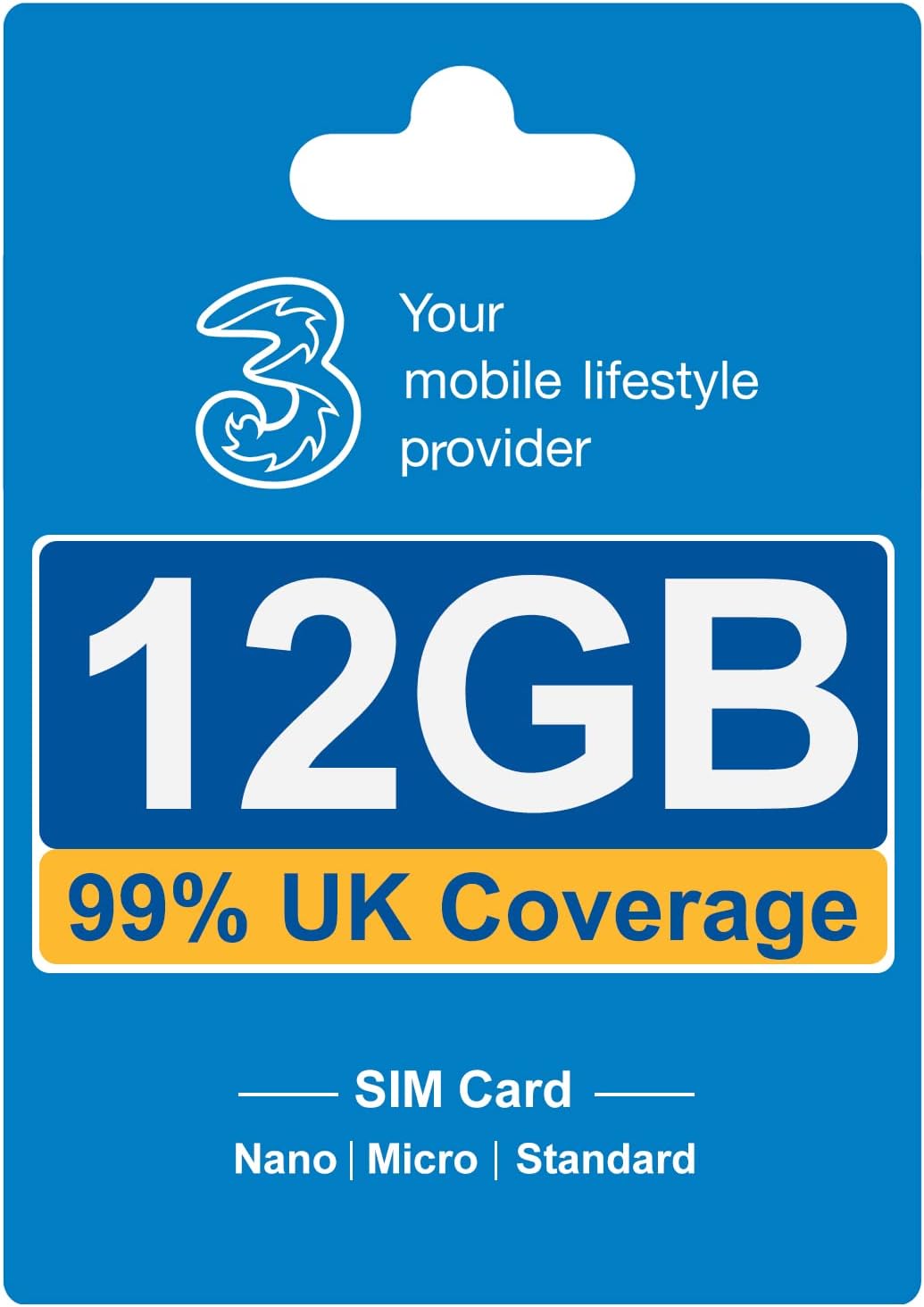 【Three UK】 Prepaid Sim Card 10GB Data for 30 Days in 73 Destination with Free Roaming/USE in America，Australia，New Zealand，France，Germany，Switzerland and Other European Countries