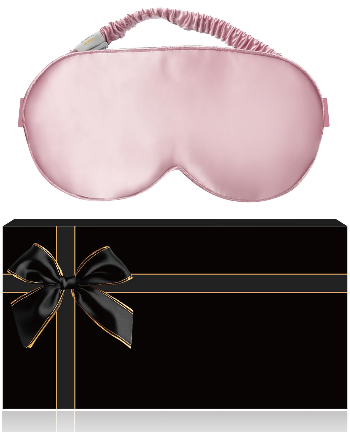 YUNCHI 100% Schlafmaske Seide Damen Herren Bequem Bio Satin Schlafbrille Silk Sleeping Eye Mask Augenmaske 19 Momme Reine Maulbeerseide Stoff Augenbinde Zum Schlafen - Set mit Ohrstöpseln (Rosa)