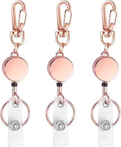 Vista 37 de bolimoss Paquete de 3 llaveros retráctiles, soporte retráctil, carrete de insignia para tarjeteros de identificación, tarjetero de identificación